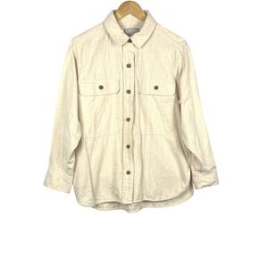 Everlane Women Org. Cotton LongSleeve Flannel Shirt Sz M Minimalist Granola Fall